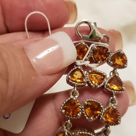 BONUS INC! Size 7 inch, Madeira Citrine Bracelet, 925 Silver, 35 grams, 22.7 tgw - Picture 10 of 12